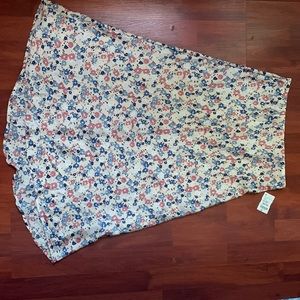 Flowy flower silk skirt
